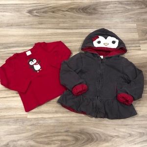 Gymboree long sleeve shirt and coat size 2T